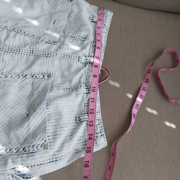 NWOT Free People We The Free Easy Rider Harem jean denim shorts Acid Stripe - Picture 11 of 14